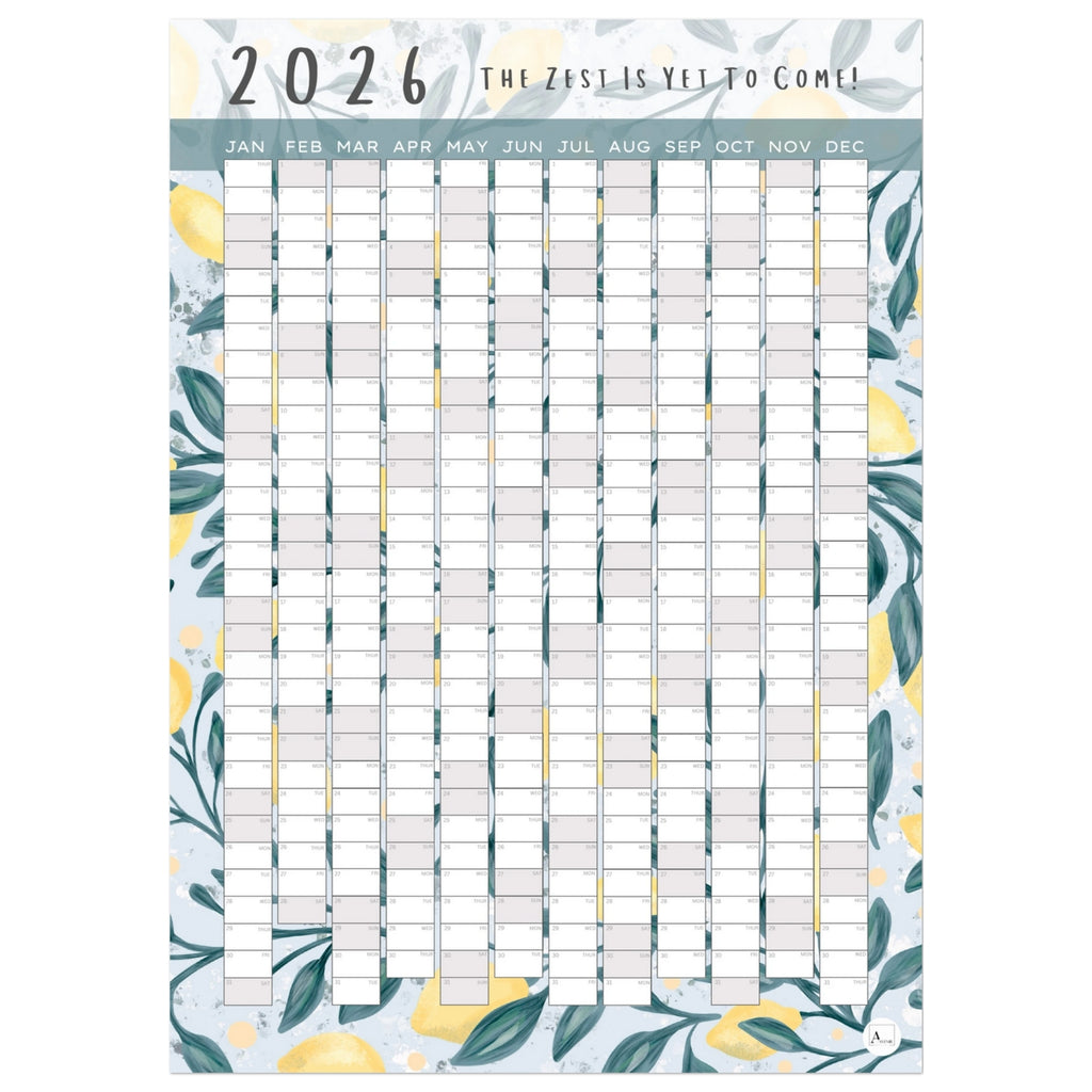 LEAFY LEMONS - The Zest Is Yet To Come 2026 wall planner 50x70cm