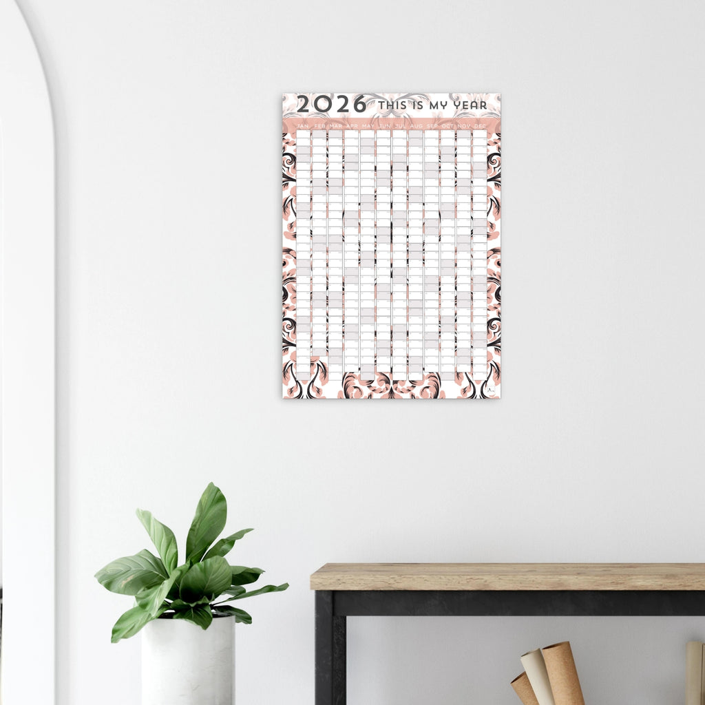PEACH DAMASK - This is my year 2026 wall planner 50x70cm