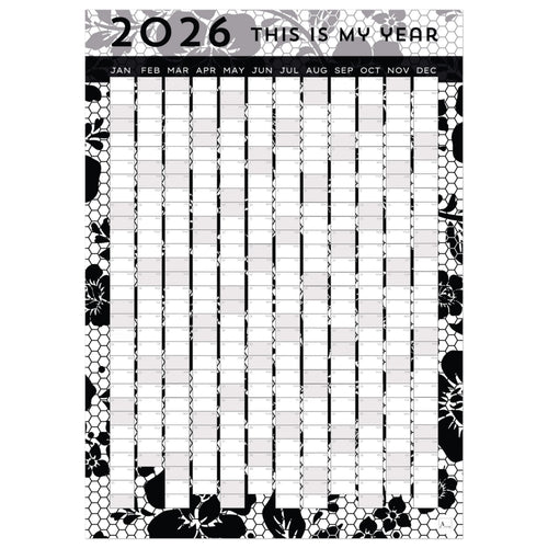 BLACK LACE - This is my year 2026 wall planner 50x70cm