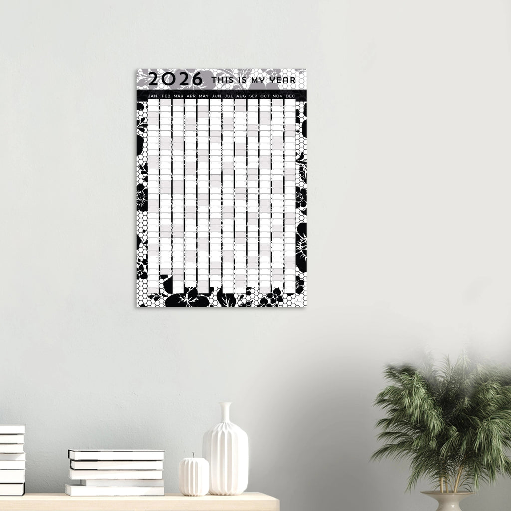 BLACK LACE - This is my year 2026 wall planner 50x70cm