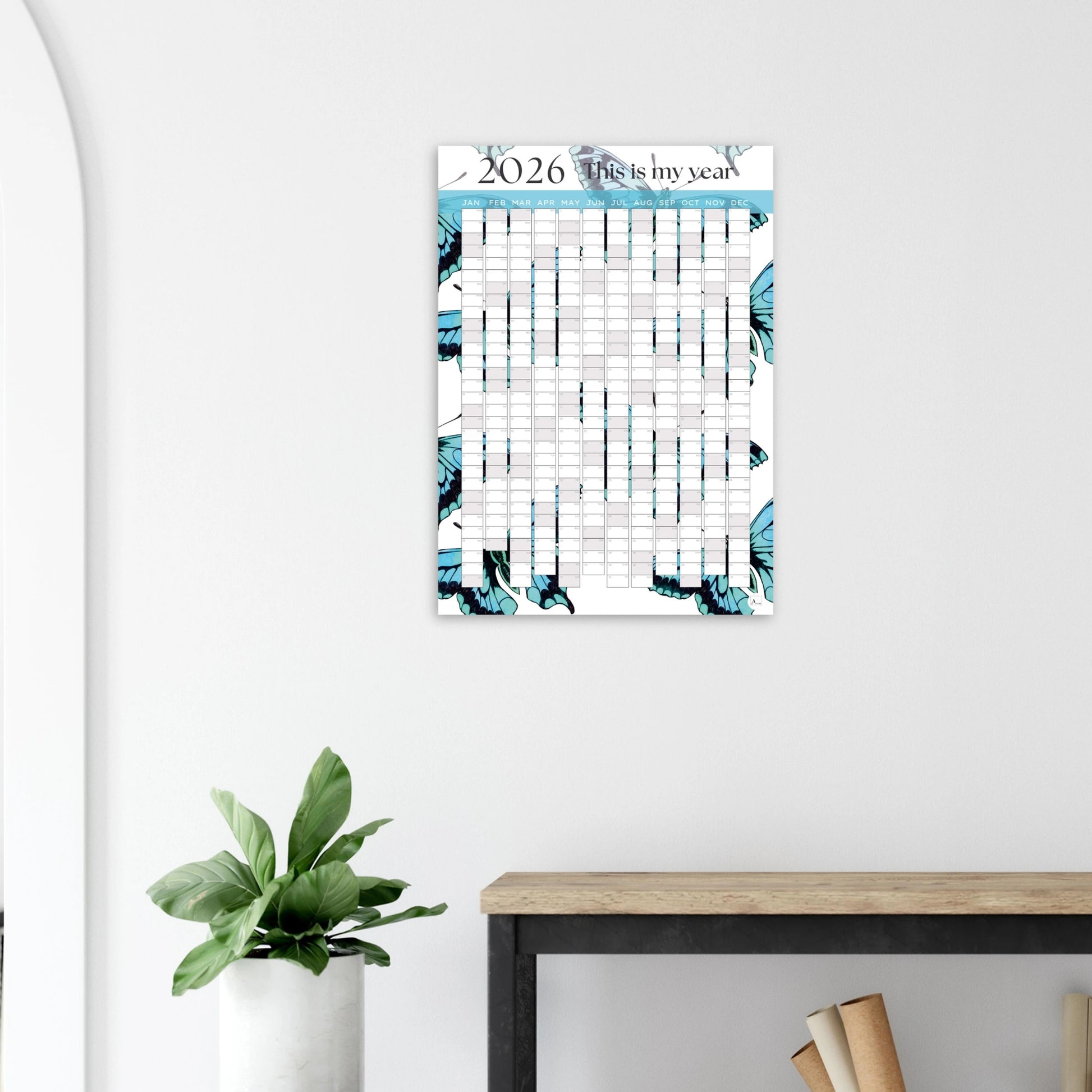 BLUE BUTTERFLIES - This is my year 2026 wall planner 50x70cm