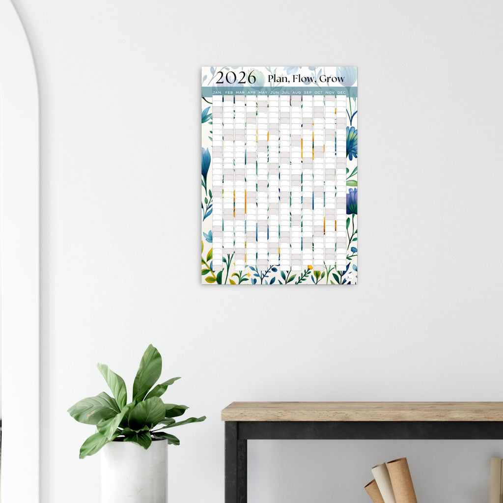 MIXED BLOOMS - Plan, Flow, Grow 2026 wall planner 50x70cm