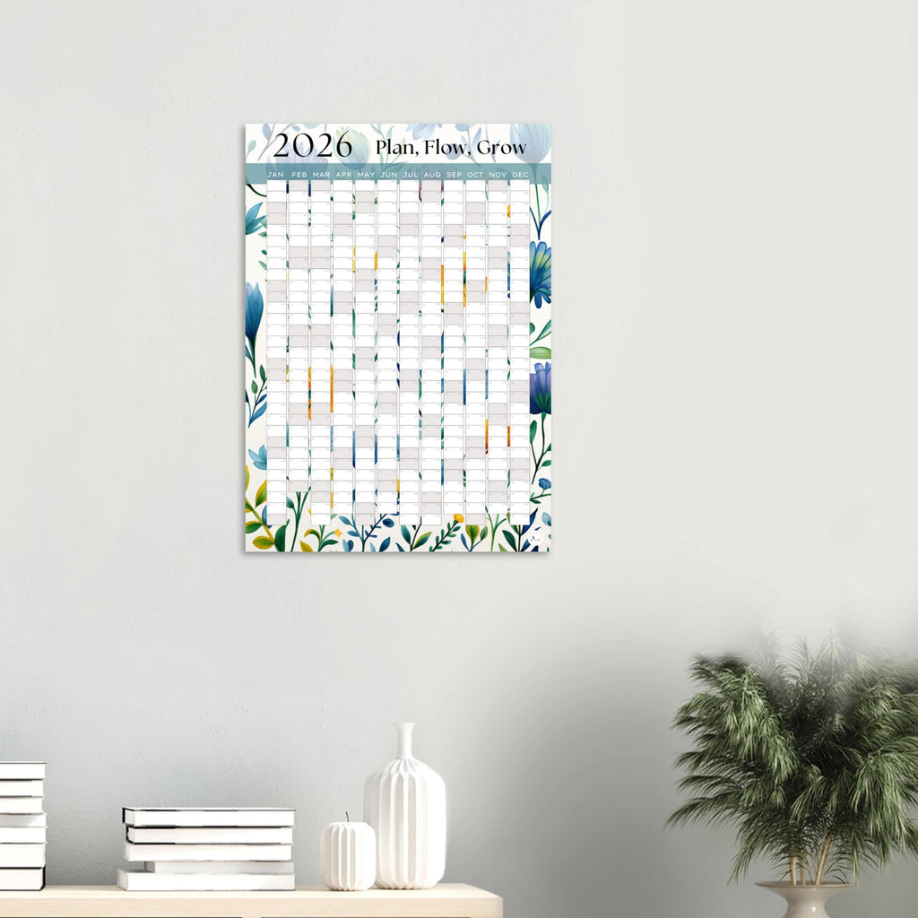 MIXED BLOOMS - Plan, Flow, Grow 2026 wall planner 50x70cm