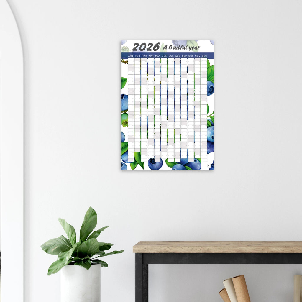 BLUEBERRY - A Fruitful Year 2026 wall planner 50x70cm