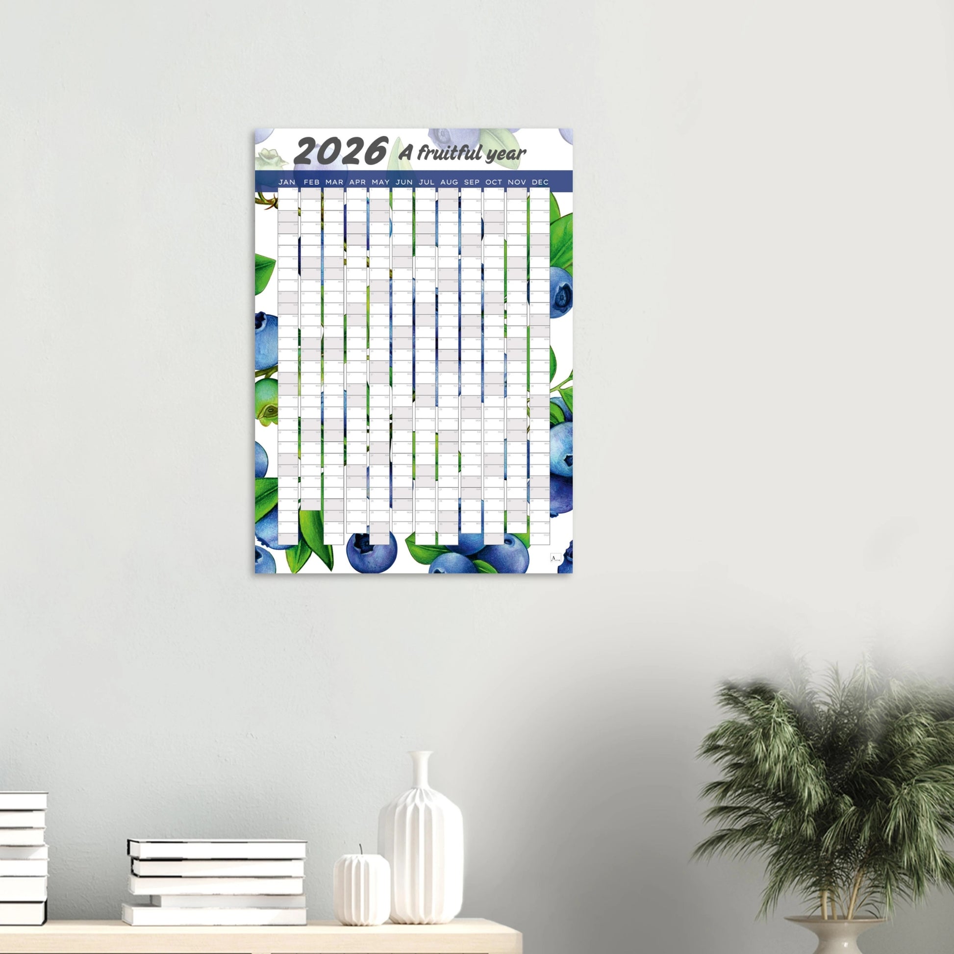 BLUEBERRY - A Fruitful Year 2026 wall planner 50x70cm