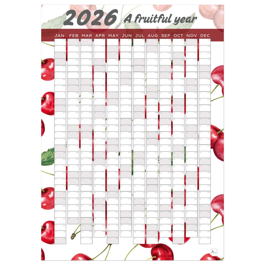 CHERRIES - A Fruitful Year 2026 wall planner 50x70cm