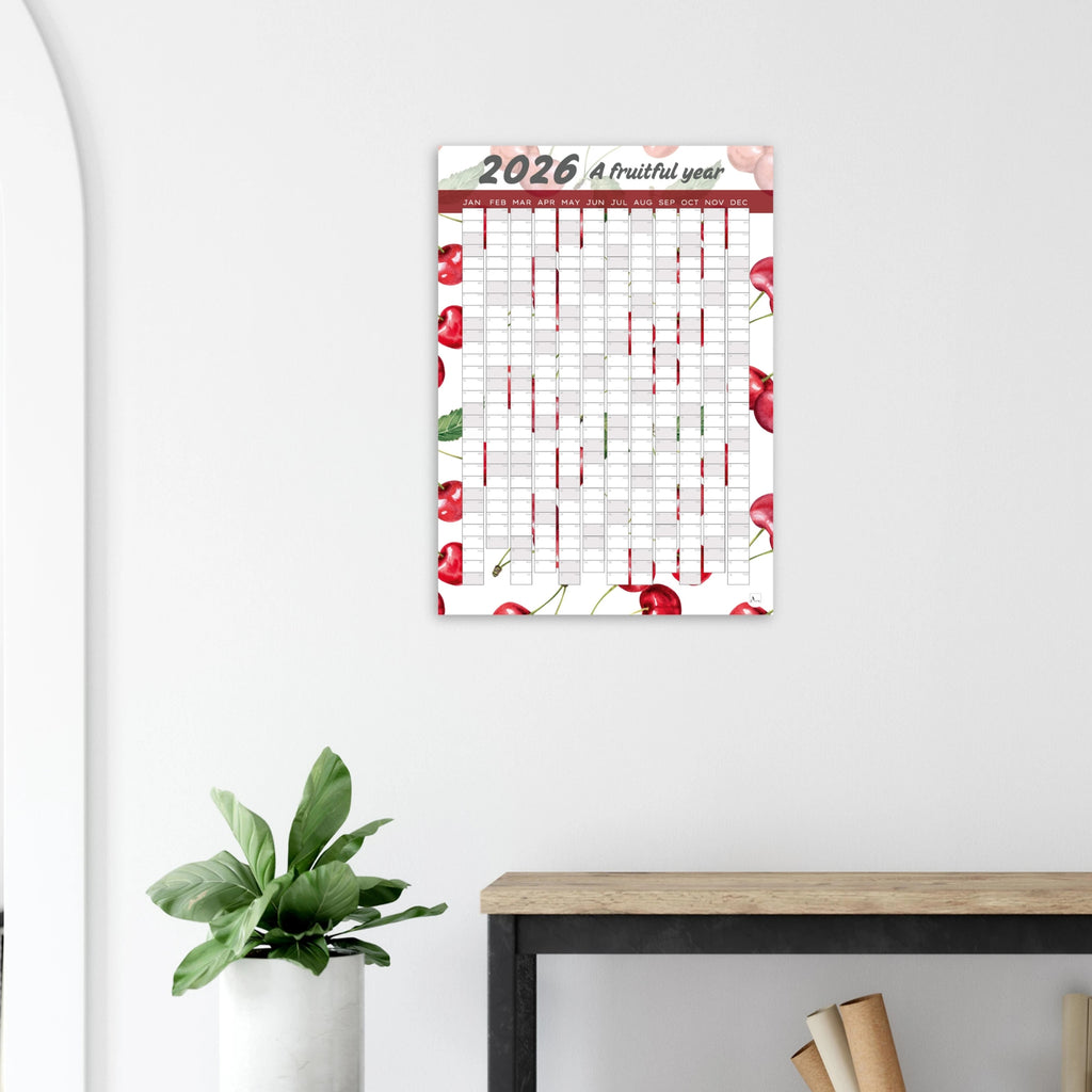 CHERRIES - A Fruitful Year 2026 wall planner 50x70cm