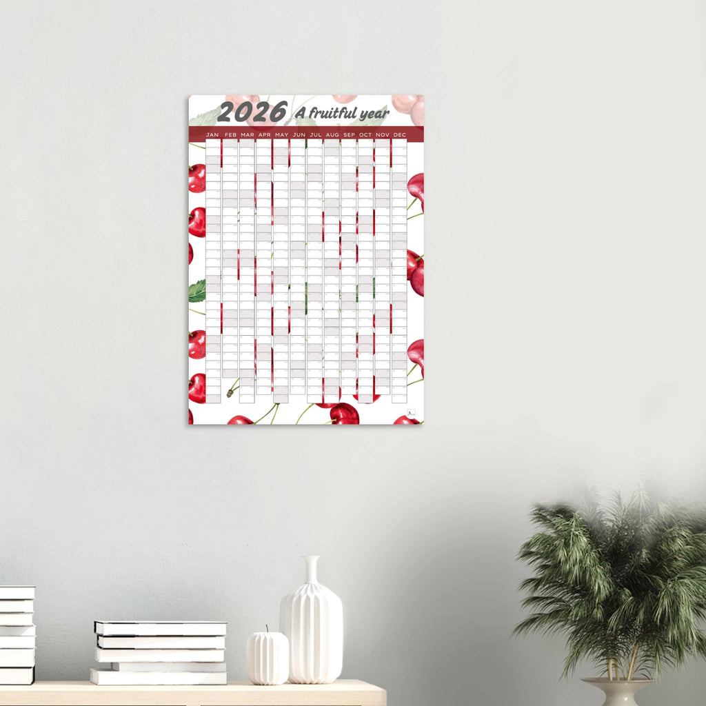 CHERRIES - A Fruitful Year 2026 wall planner 50x70cm