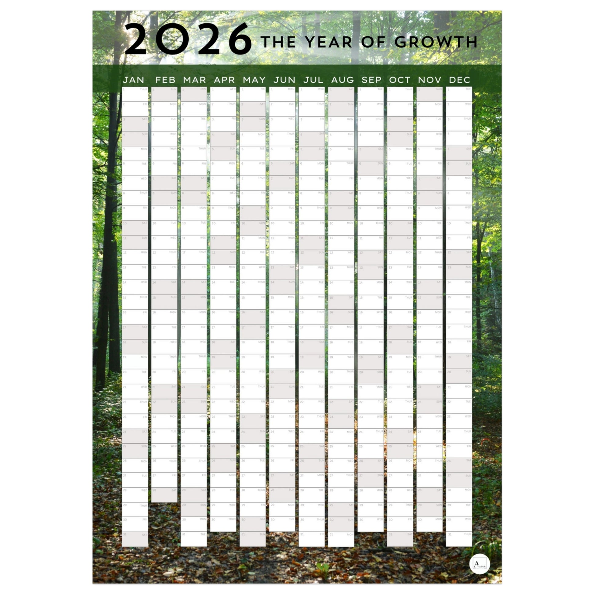 FOREST - The Year Of Growth 2026 wall planner 50x70cm