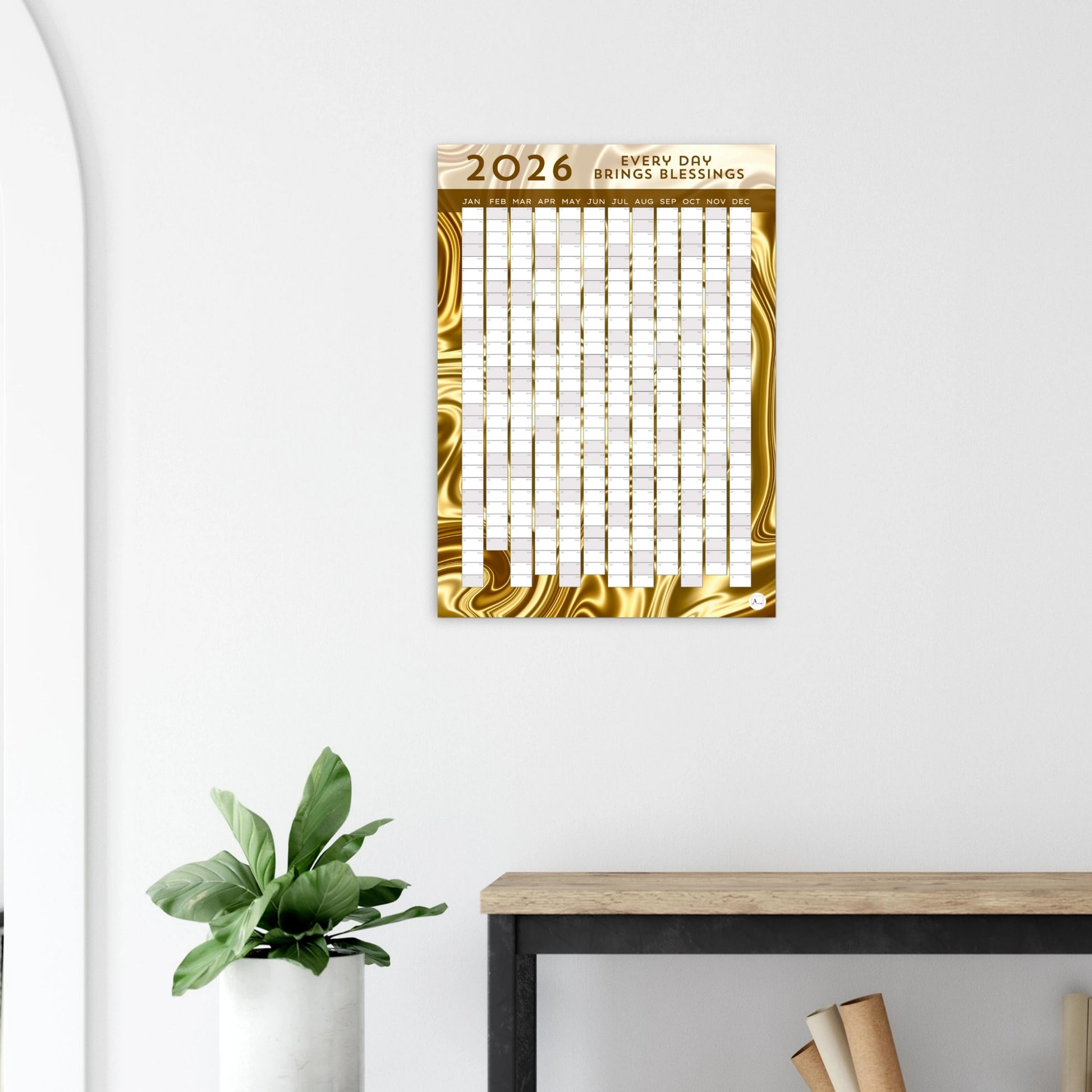 GOLDEN SILK - Every Day Brings Blessings 2026 wall planner 50x70cm