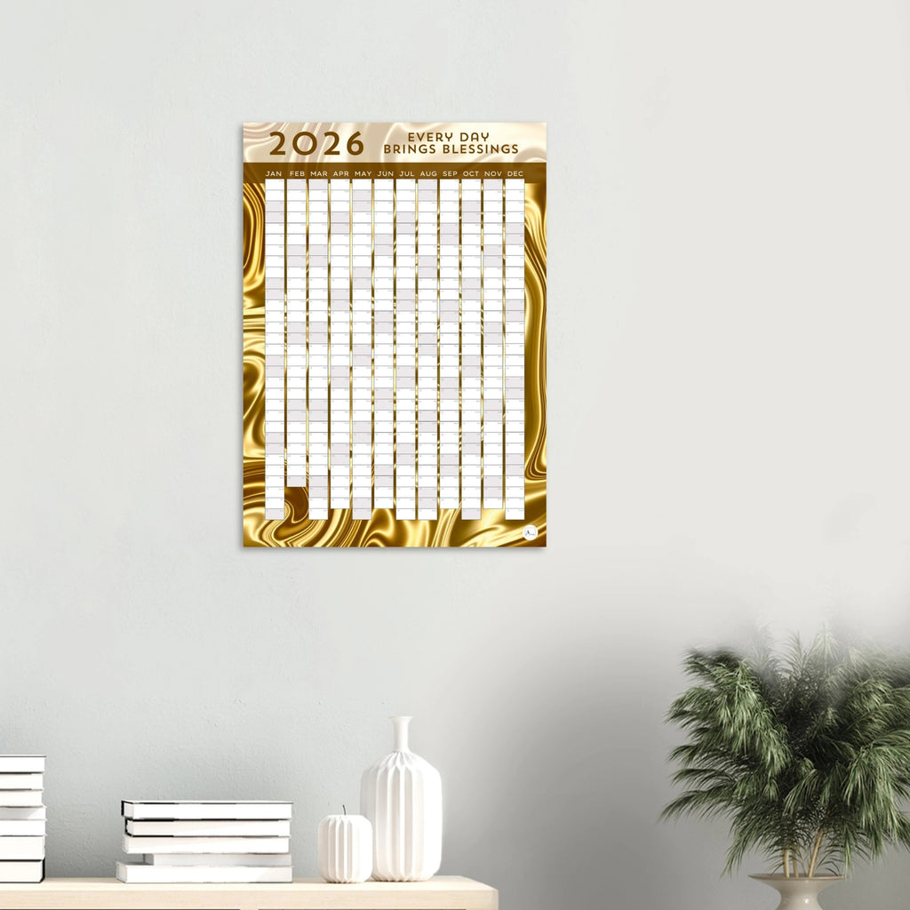 GOLDEN SILK - Every Day Brings Blessings 2026 wall planner 50x70cm
