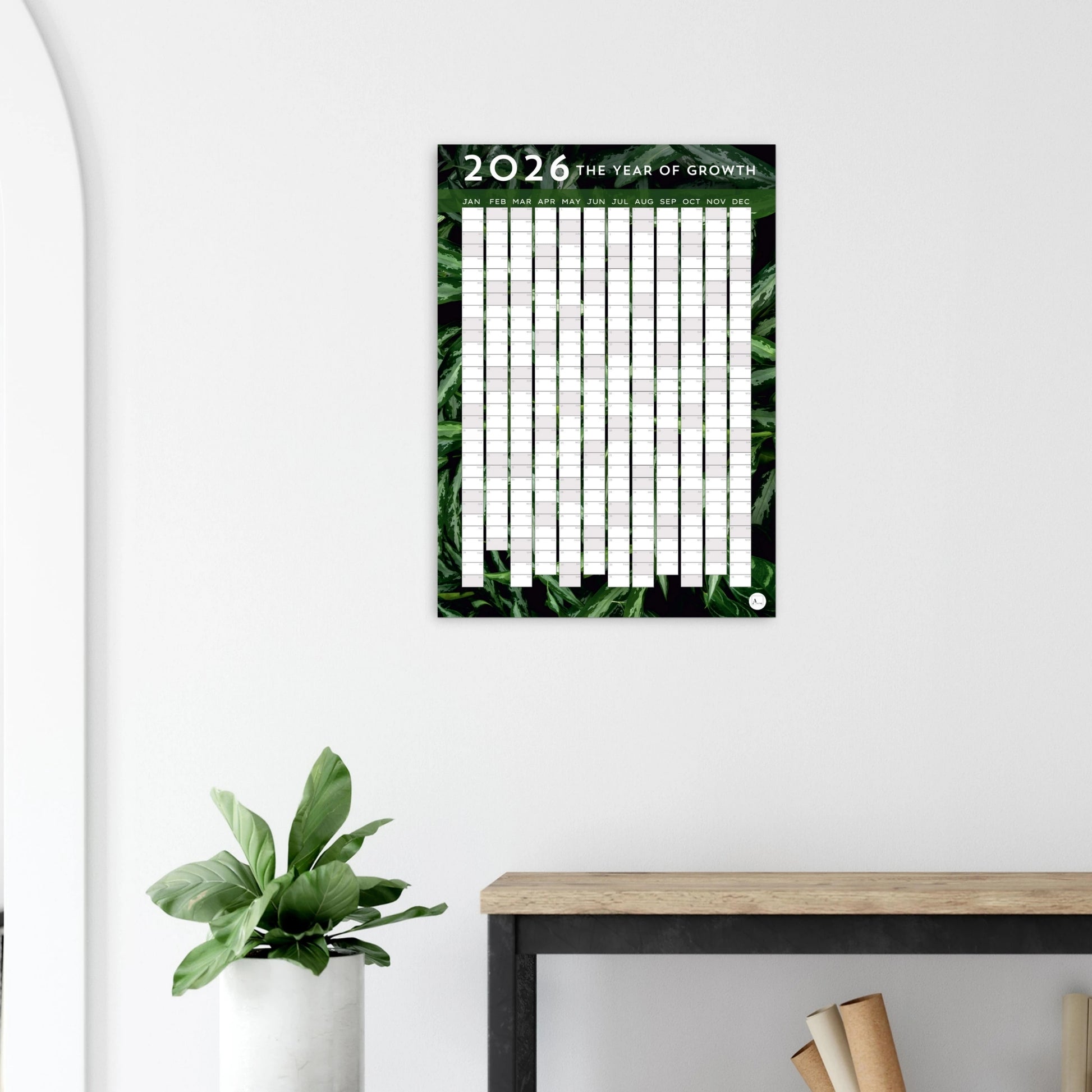 SPIDER PLANT - The Year Of Growth 2026 wall planner 50x70cm