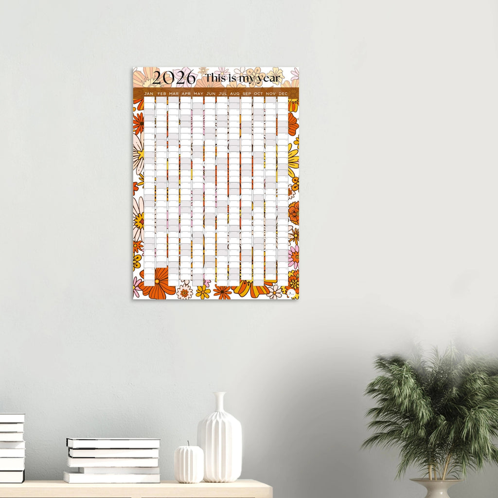 HIPPY FLOWERS - This is my year 2026 wall planner 50x70cm