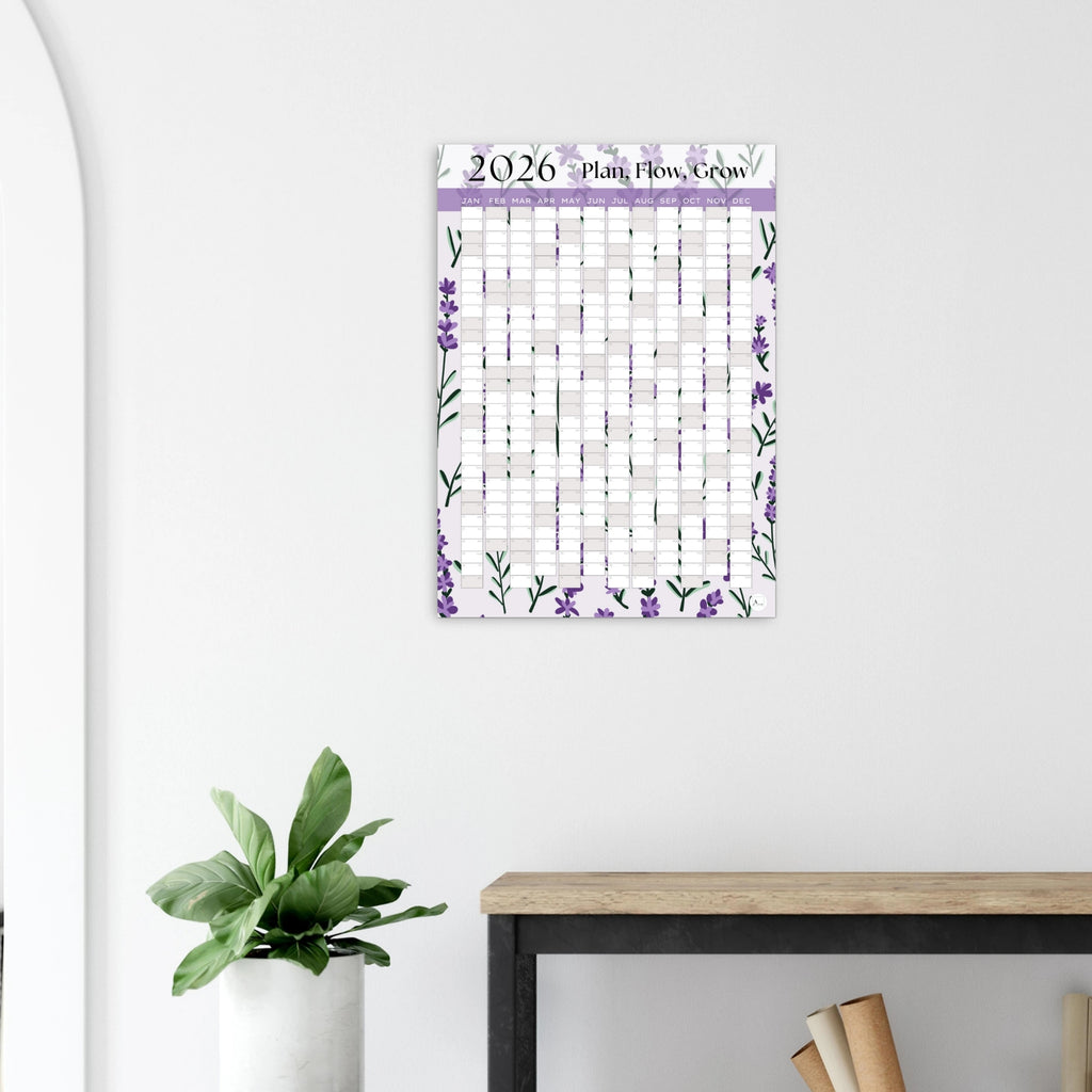 LOVENDER - Plan, Flow, Grow 2026 wall planner 50x70cm