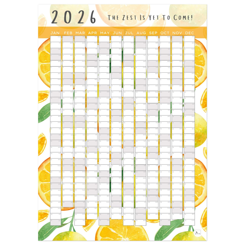 ORANGEY - The Zest Is Yet To Come 2026 wall planner 50x70cm