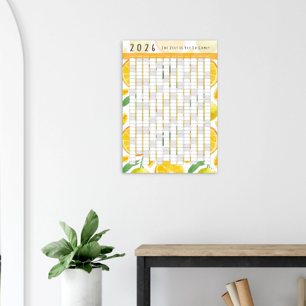 ORANGEY - The Zest Is Yet To Come 2026 wall planner 50x70cm