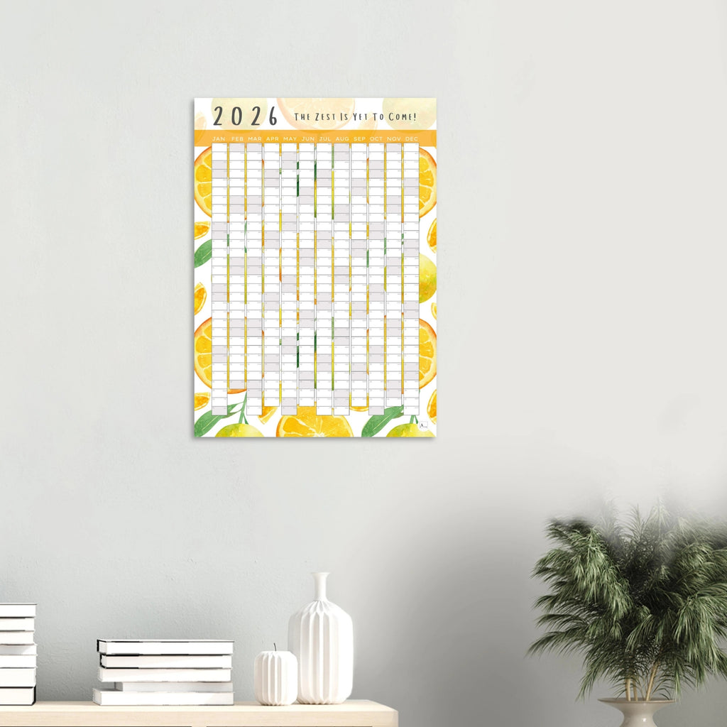 ORANGEY - The Zest Is Yet To Come 2026 wall planner 50x70cm