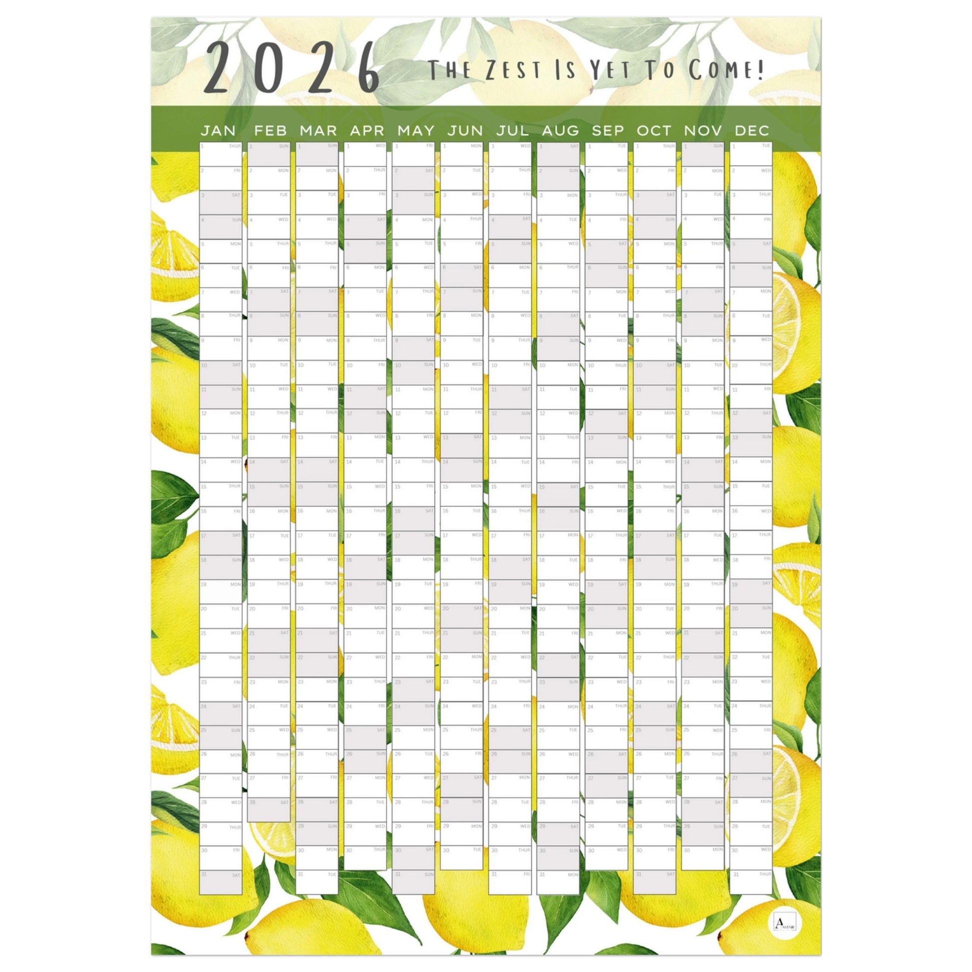 LEMONADE - The Zest Is Yet To Come 2026 wall planner 50x70cm