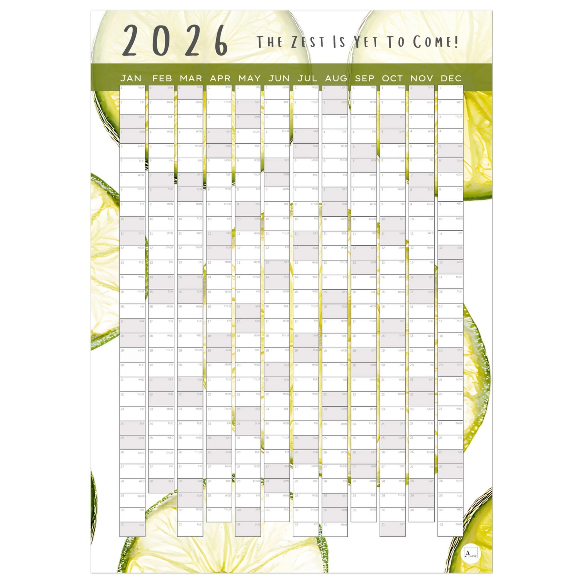 SUB-LIME - The Zest Is Yet To Come 2026 wall planner 50x70cm
