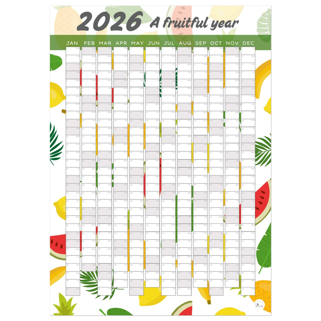 TROPICS - A Fruitful Year 2026 wall planner 50x70cm