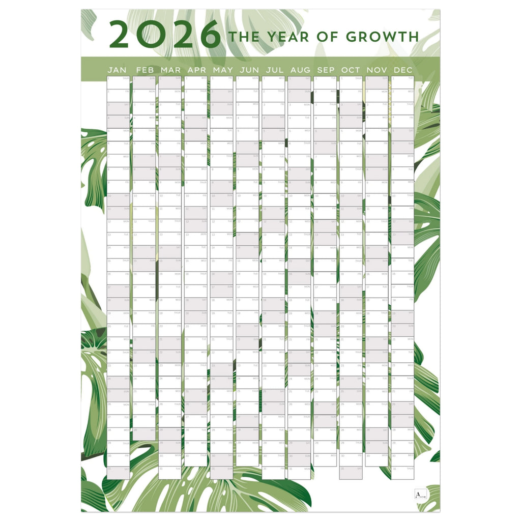 MONSTERA - The Year Of Growth 2026 wall planner 50x70cm