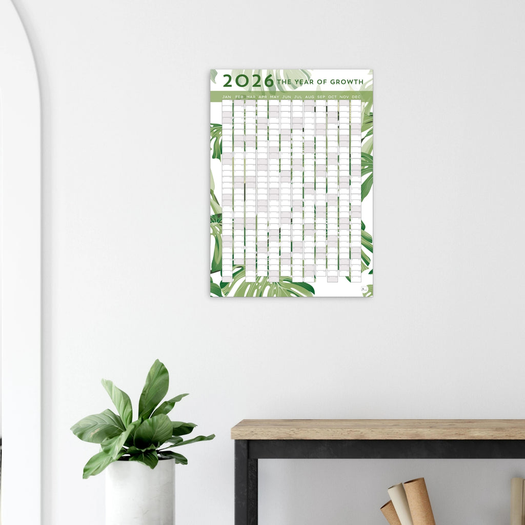 MONSTERA - The Year Of Growth 2026 wall planner 50x70cm