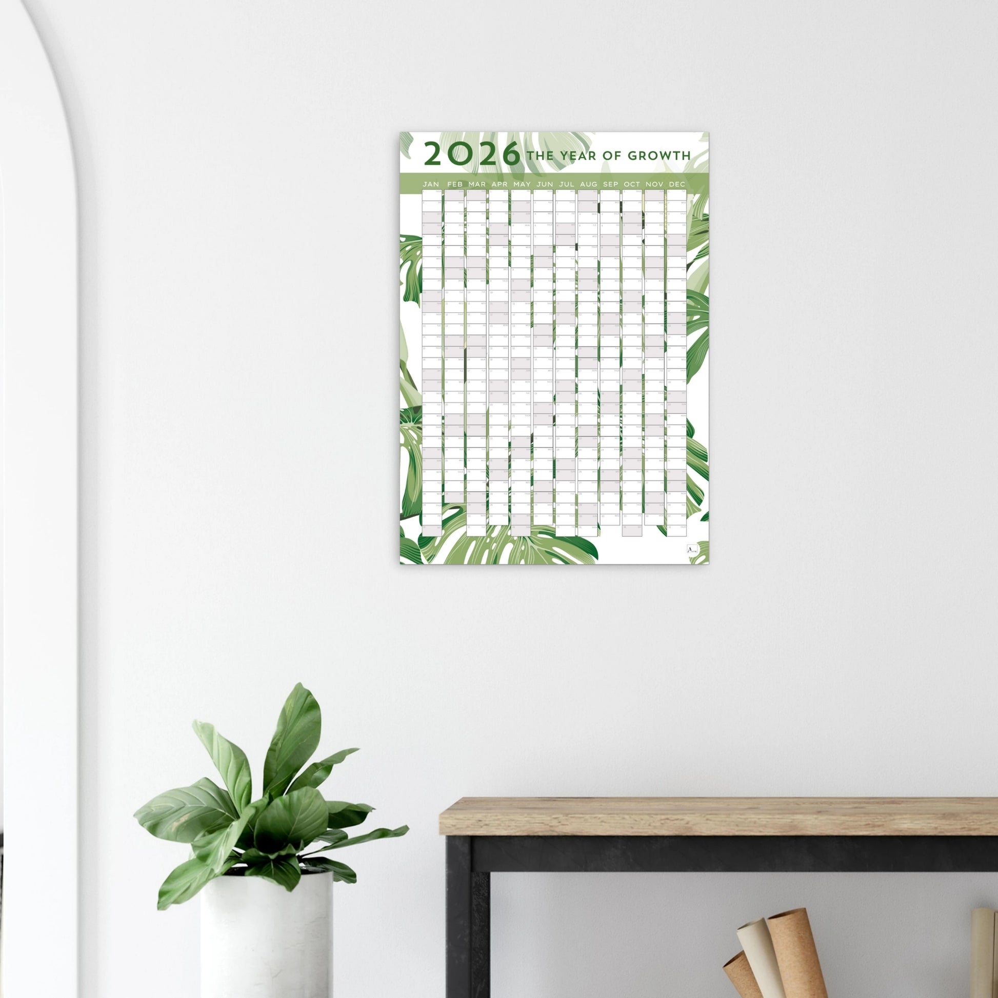 MONSTERA - The Year Of Growth 2026 wall planner 50x70cm