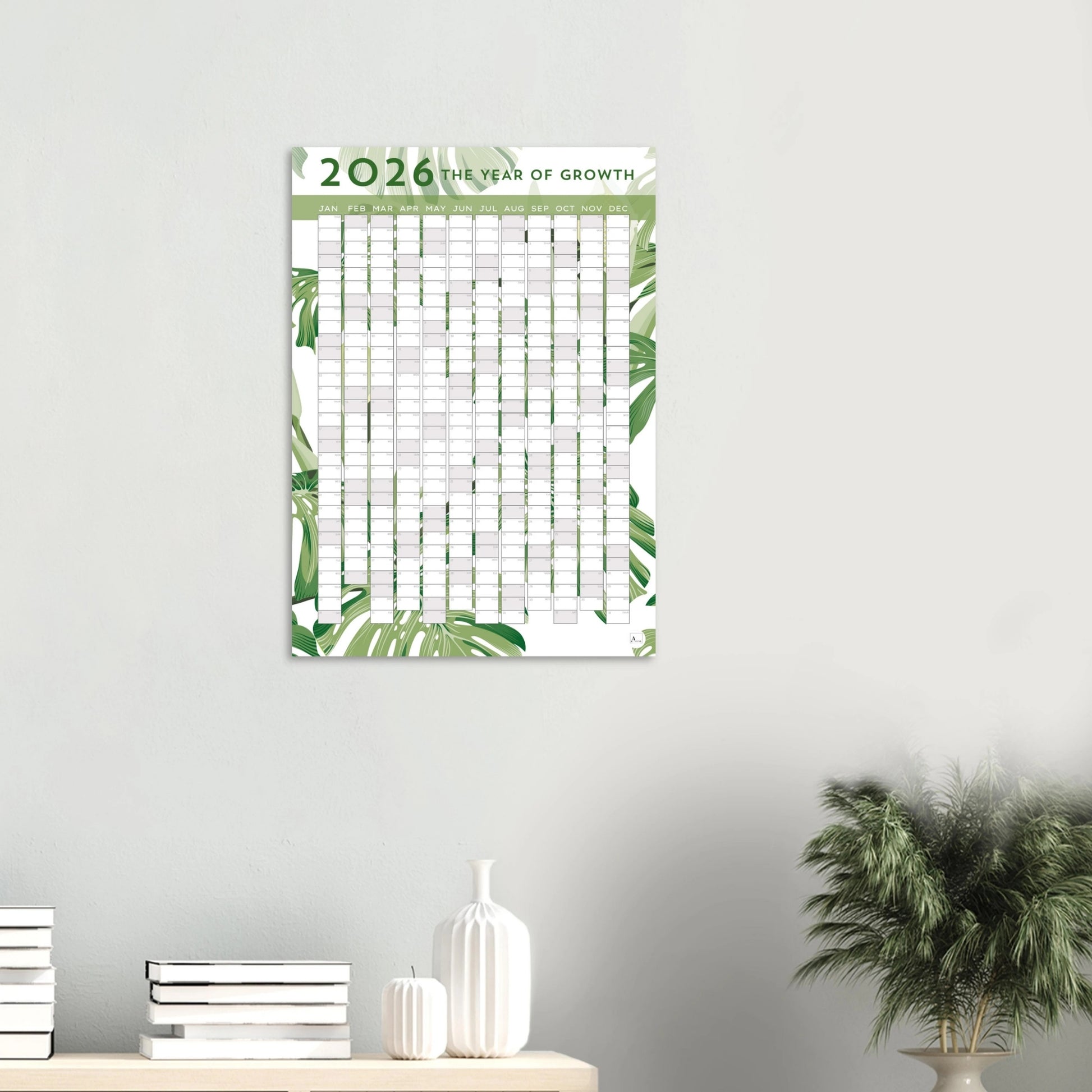 MONSTERA - The Year Of Growth 2026 wall planner 50x70cm