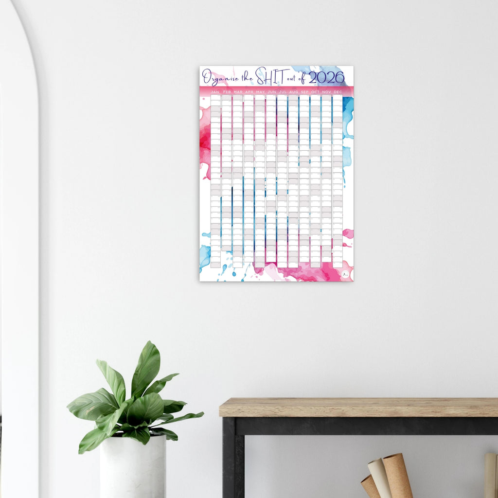 PAINT SPLASH - Organise the SHIT out of 2026 wall planner 50x70cm
