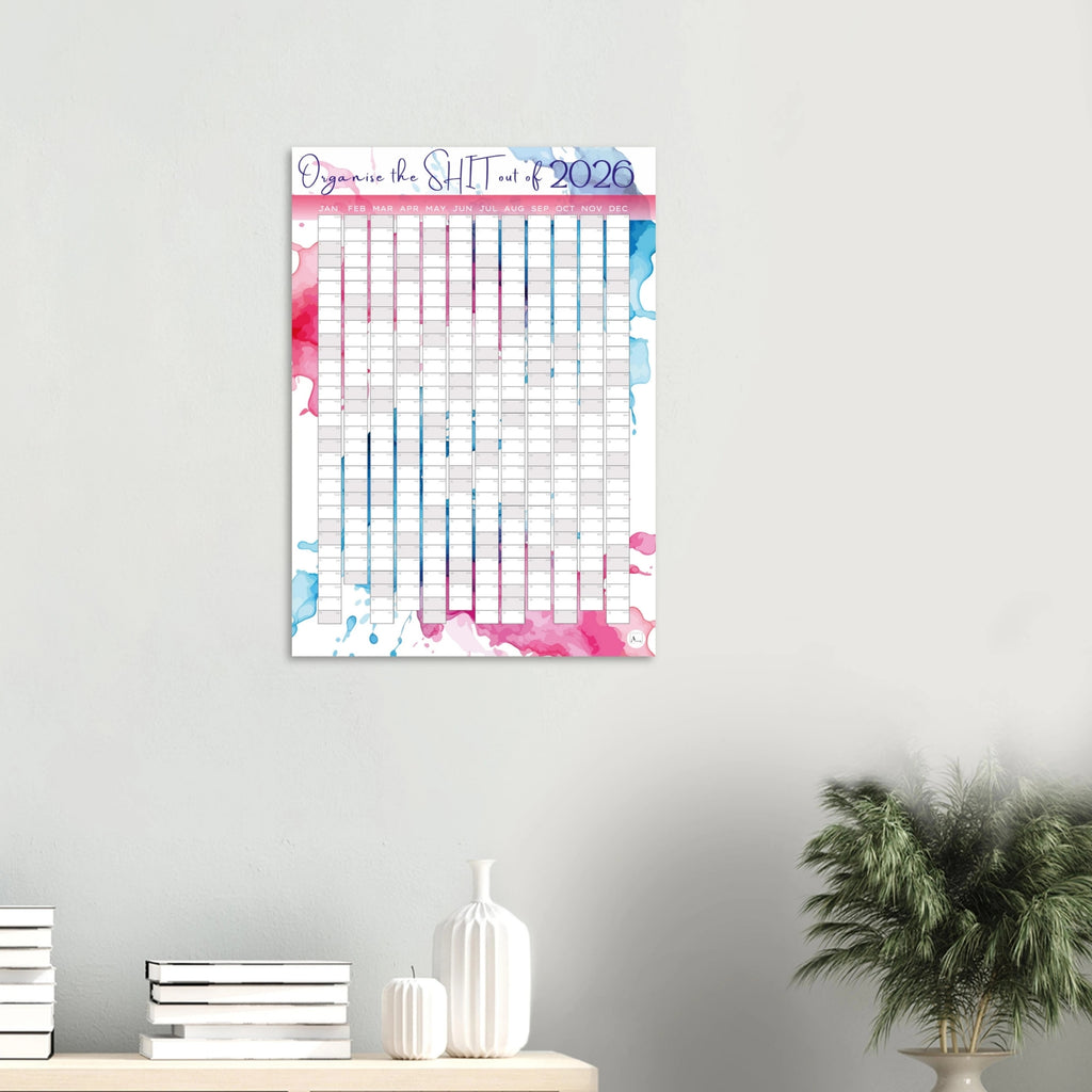PAINT SPLASH - Organise the SHIT out of 2026 wall planner 50x70cm