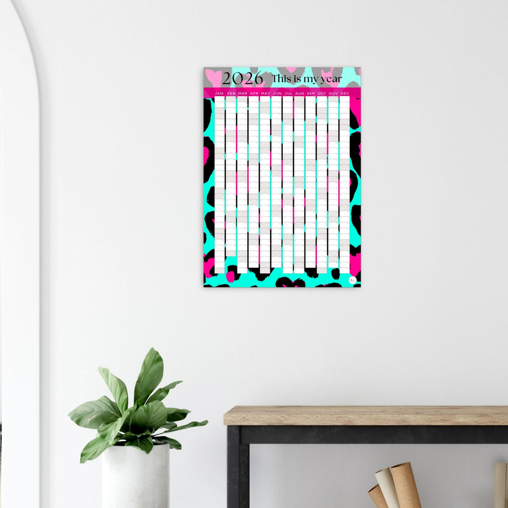 LEOPARD HEARTS - This is my year 2026 wall planner 50x70cm