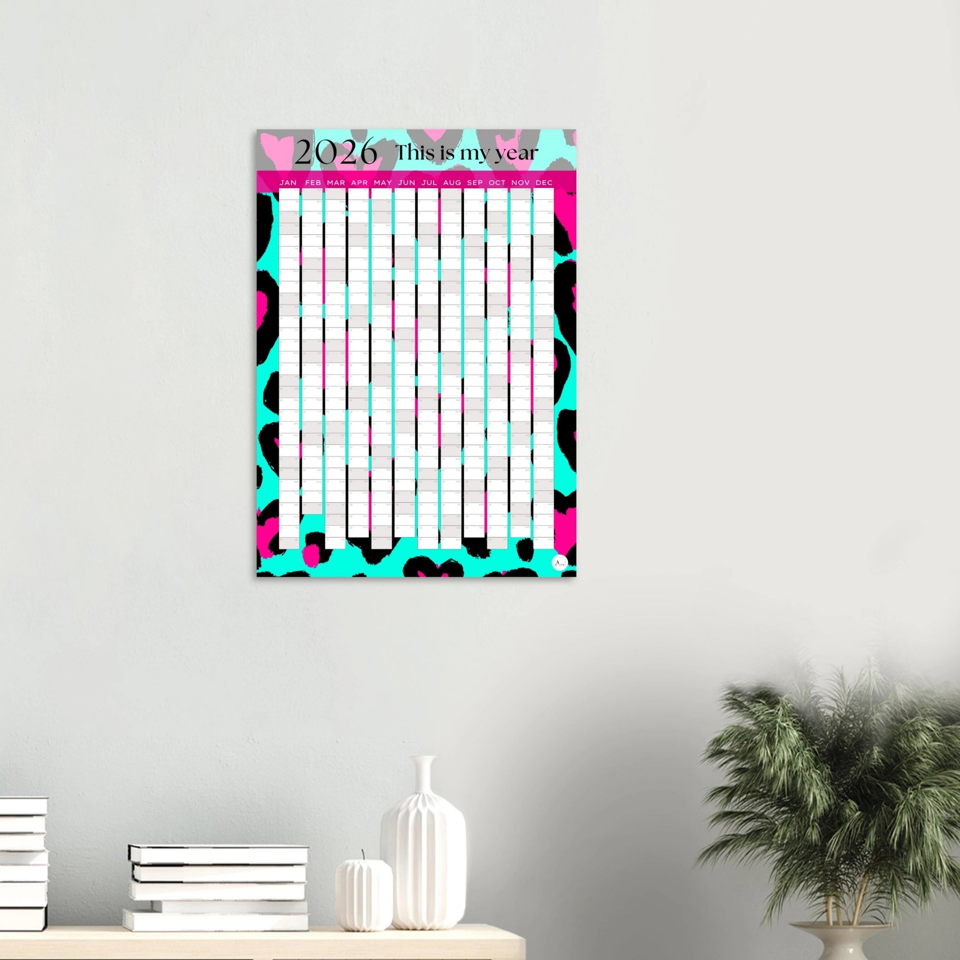 LEOPARD HEARTS - This is my year 2026 wall planner 50x70cm