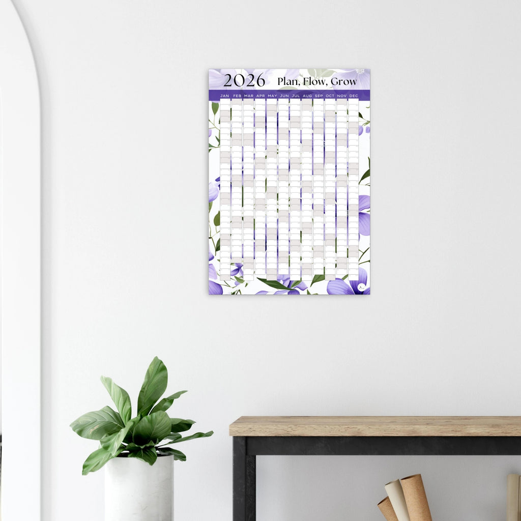 LILAC BLOOMS - Plan, Flow, Grow 2026 wall planner 50x70cm