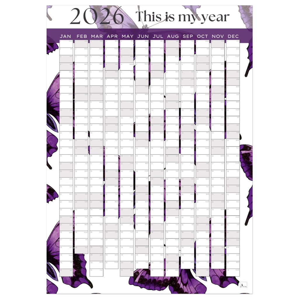 PURPLE BUTTERFLIES - This is my year 2026 wall planner 50x70cm