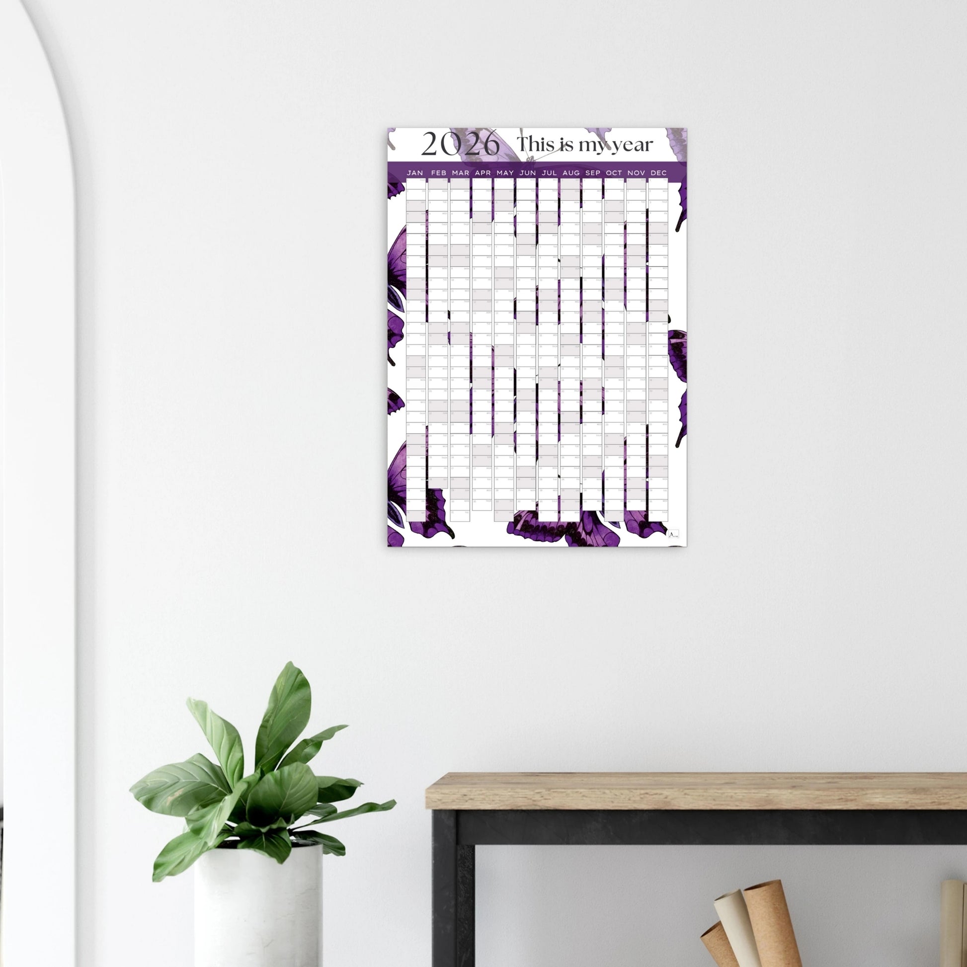 PURPLE BUTTERFLIES - This is my year 2026 wall planner 50x70cm