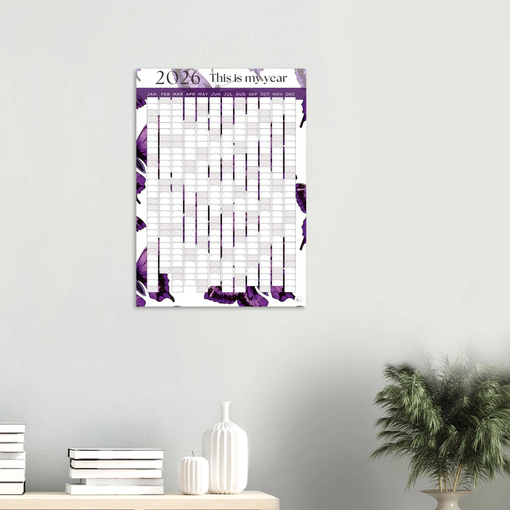 PURPLE BUTTERFLIES - This is my year 2026 wall planner 50x70cm