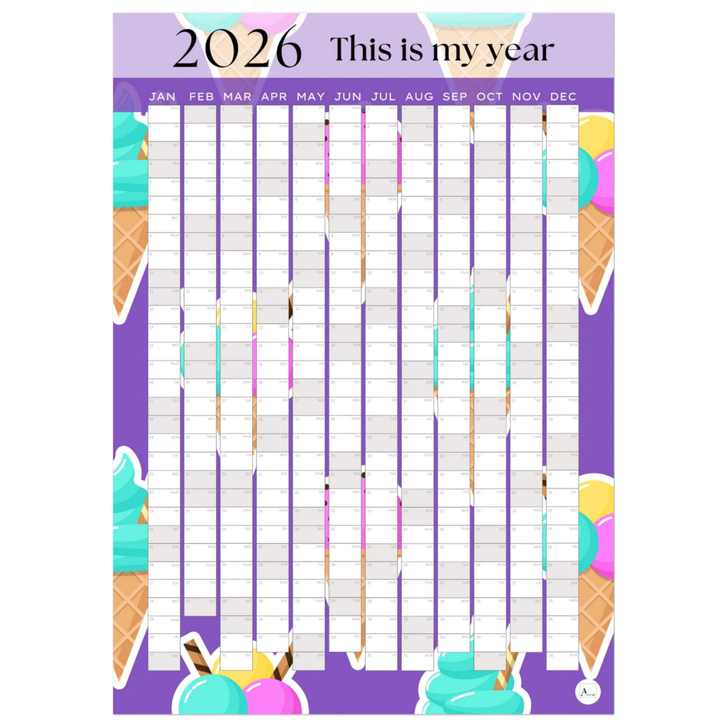 ICE CREAM CONES - This is my year 2026 wall planner 50x70cm