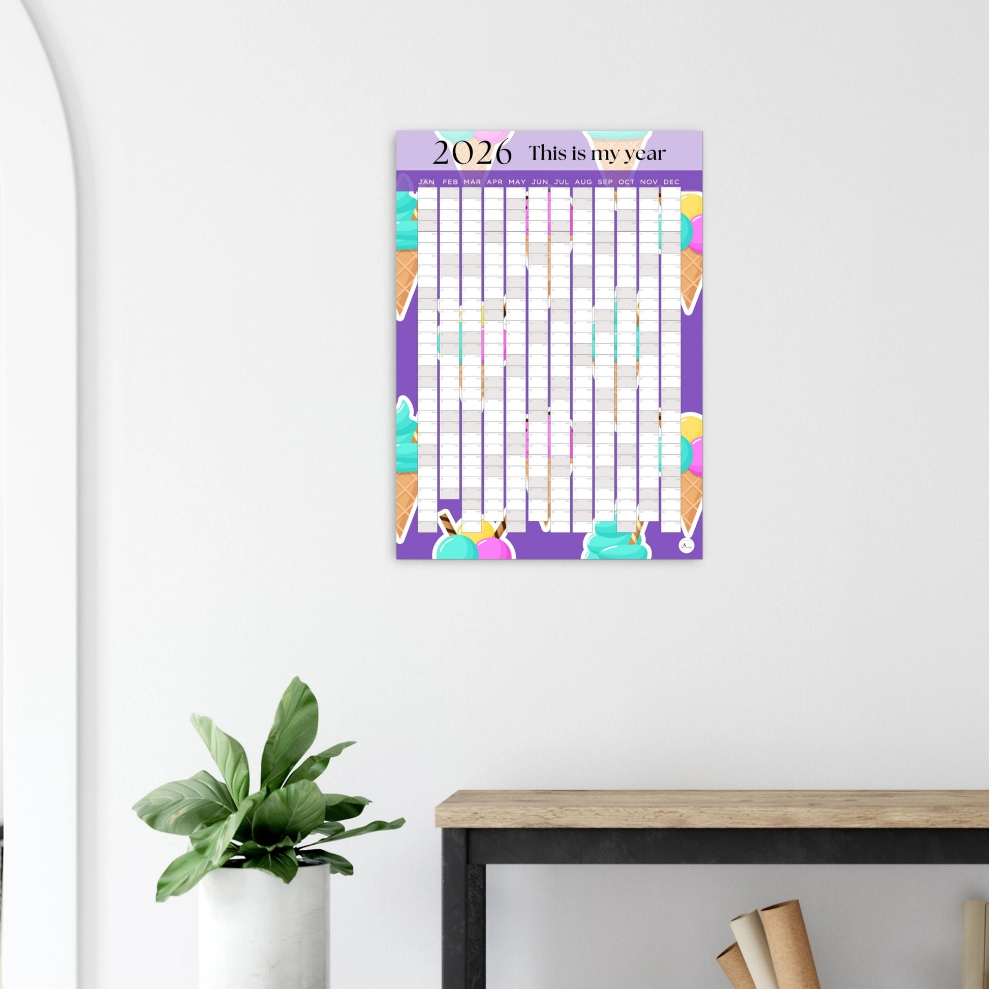 ICE CREAM CONES - This is my year 2026 wall planner 50x70cm