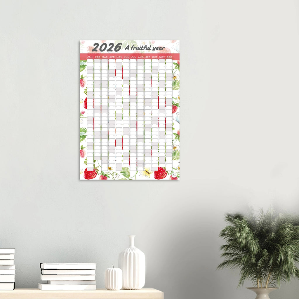 STRAWBS - A Fruitful Year 2026 wall planner 50x70cm
