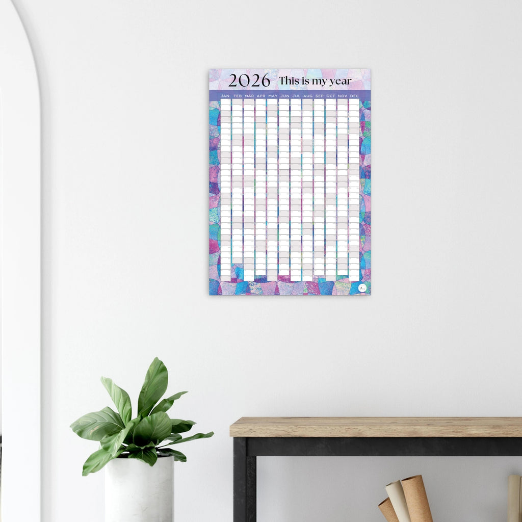 PURPLE KALEIDO - This is my year 2026 wall planner 50x70cm