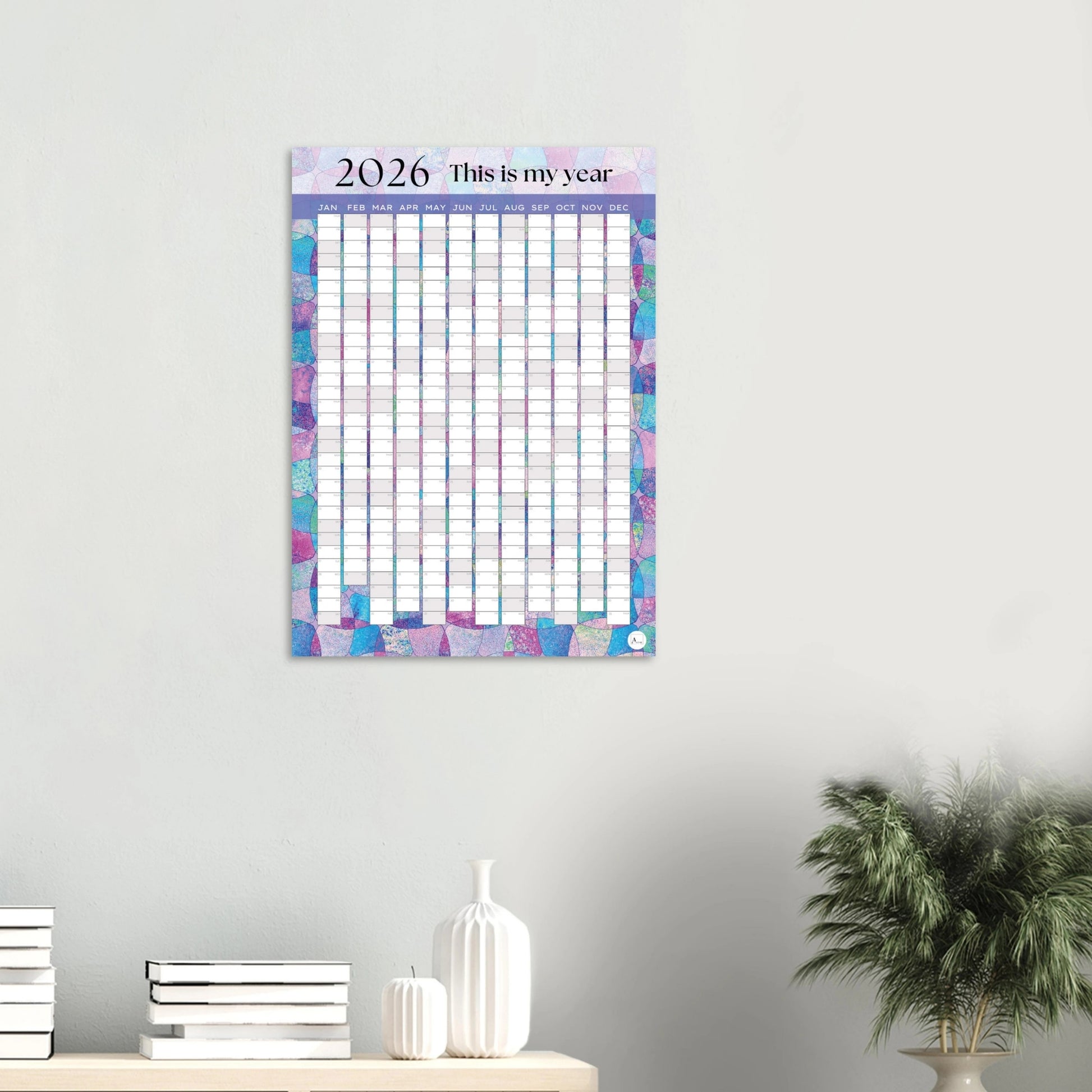 PURPLE KALEIDO - This is my year 2026 wall planner 50x70cm