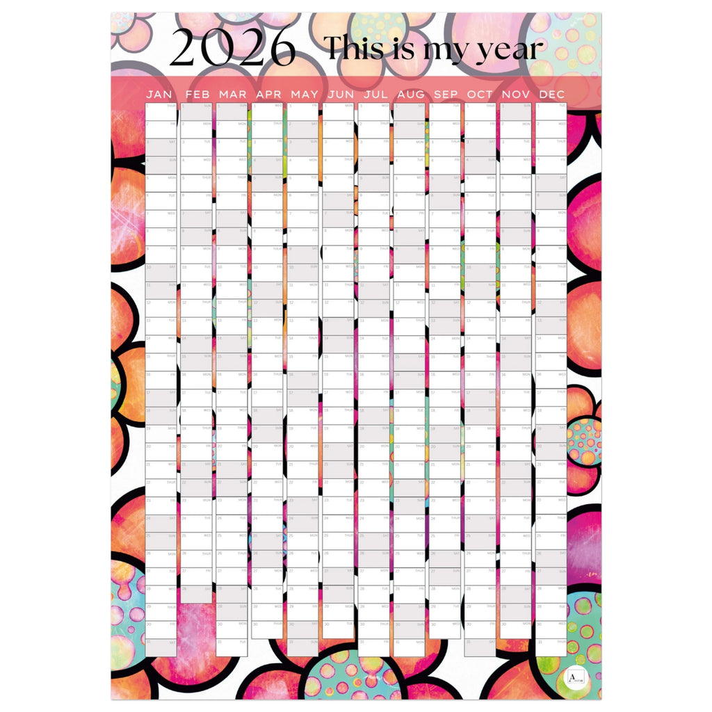 TRIPPY FLOWERS - This is my year 2026 wall planner 50x70cm
