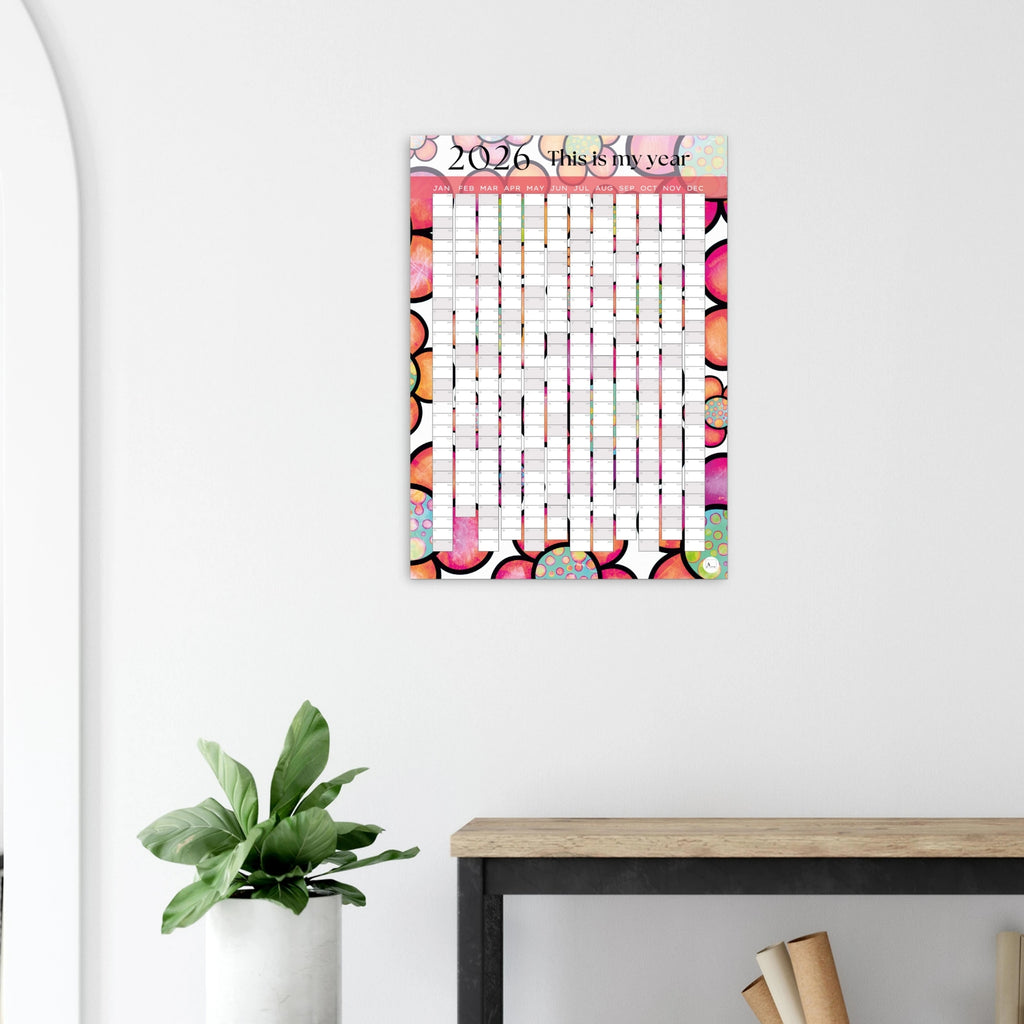 TRIPPY FLOWERS - This is my year 2026 wall planner 50x70cm