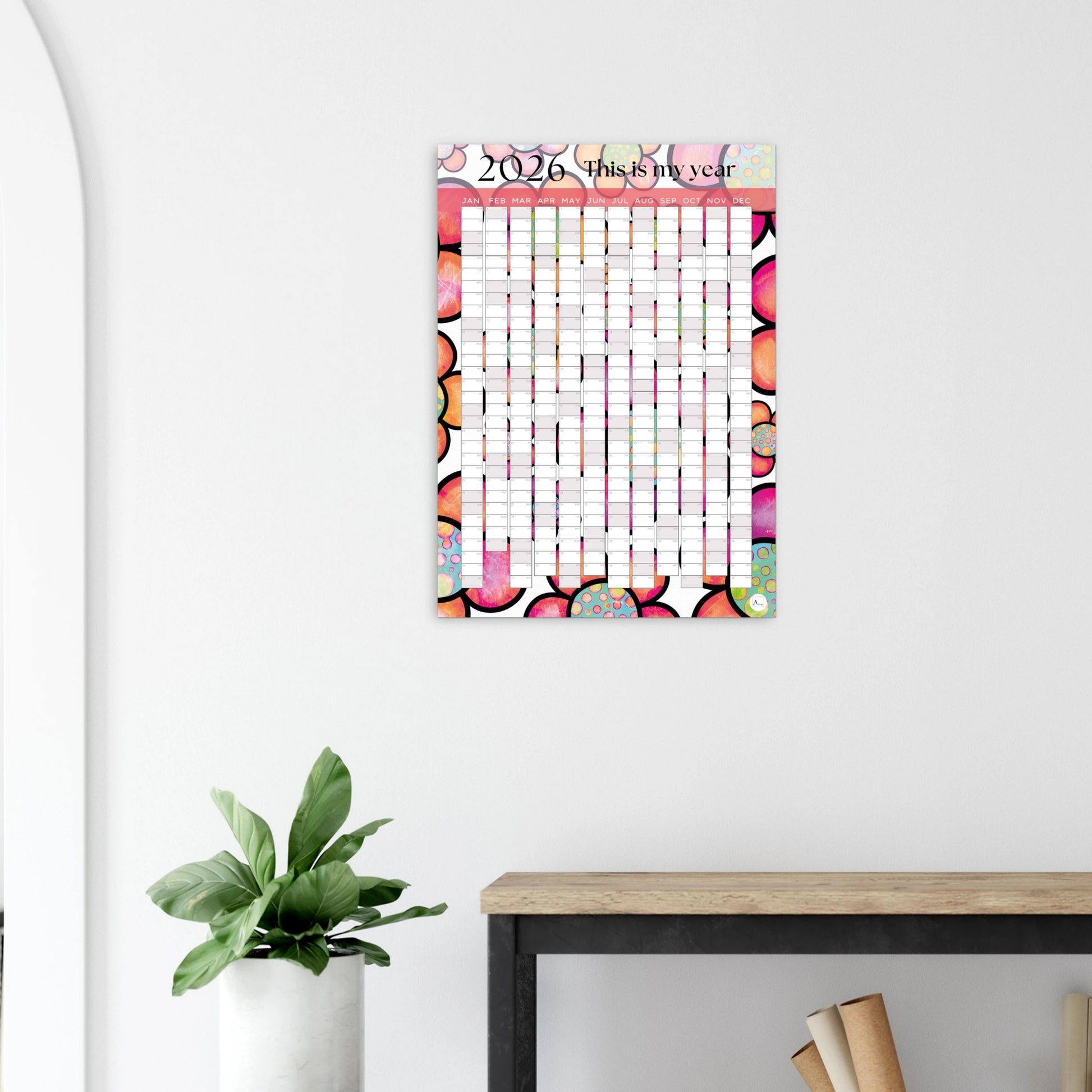 TRIPPY FLOWERS - This is my year 2026 wall planner 50x70cm