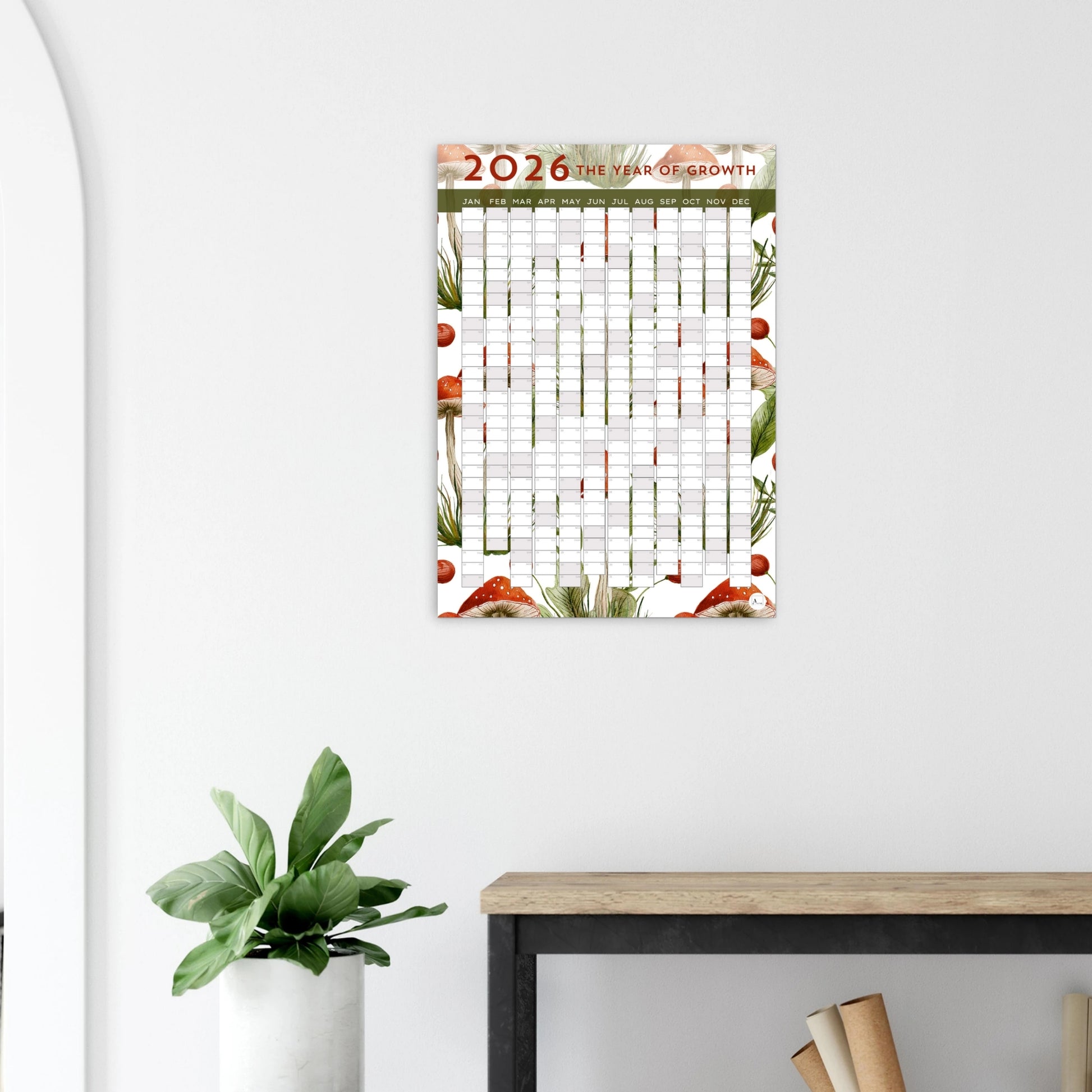 SHROOMS - The Year Of Growth 2026 wall planner 50x70cm