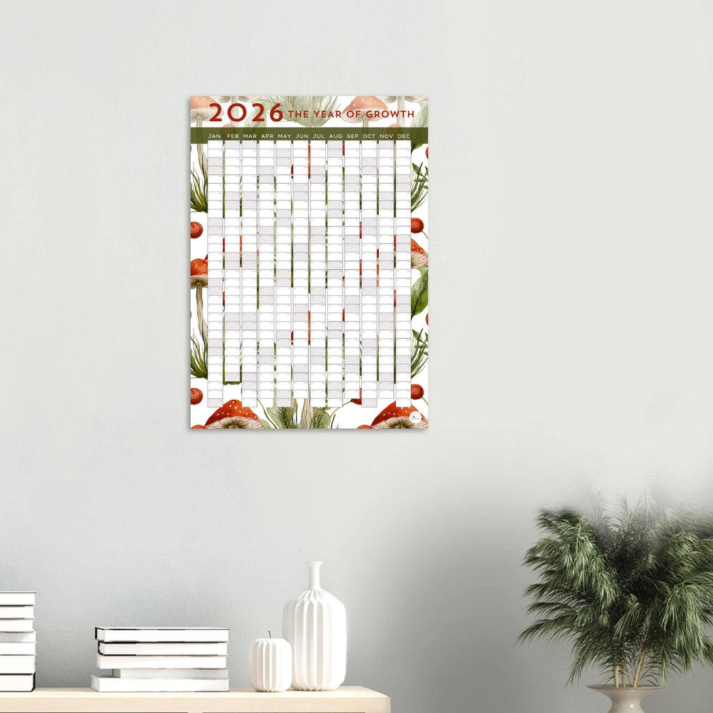 SHROOMS - The Year Of Growth 2026 wall planner 50x70cm